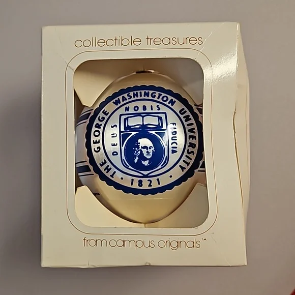 'The George Washington University 1821' Christmas tree ornament blue white Alumn - Picture 2 of 6